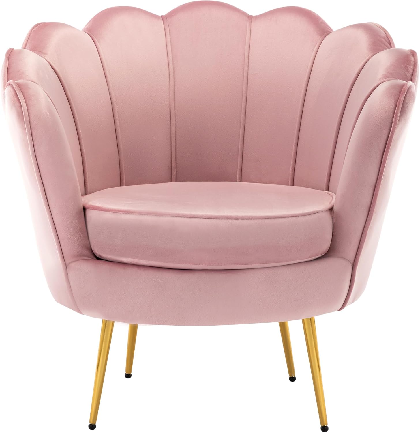 DAGONHIL Mid Century Modern Upholstered Accent Chair,Retro Leisure Velvet Single Sofa with Golden Metal Legs for Living Room/Bedroom(Navy Blue) - Grand Goldman