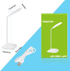 DEEPLITE LED Desk Lamp with Flexible Gooseneck 3 Level Brightness, Battery Operated Table Lamp 5W Touch Control,Compact Portable lamp for Dorm Study Office Bedroom,Eye-Caring and Energy Saving - Grand Goldman