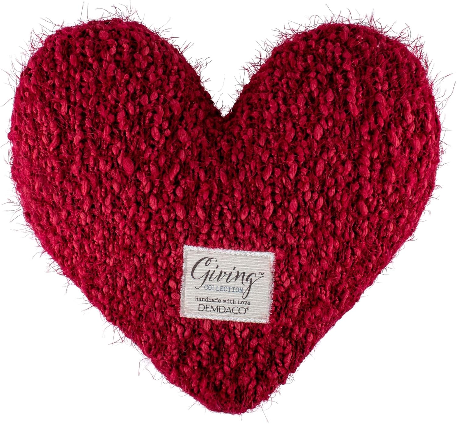 DEMDACO Giving Heart Cranberry Red 10 x 11 Cotton Weighted Plush Decorative Throw Pillow - Grand Goldman