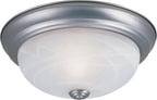 DESIGNERS FOUNTAIN 3-Light Flush Mount Ceiling Light, 15 Inch Lighting Fixture for Kitchen, Bedroom, Bathroom, and Hallway, White Alabaster Glass, Oil Rubbed Bronze, 1257L-ORB-AL - Grand Goldman