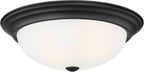 DESIGNERS FOUNTAIN 3-Light Flush Mount Ceiling Light, 15 Inch Lighting Fixture for Kitchen, Bedroom, Bathroom, and Hallway, White Alabaster Glass, Oil Rubbed Bronze, 1257L-ORB-AL - Grand Goldman