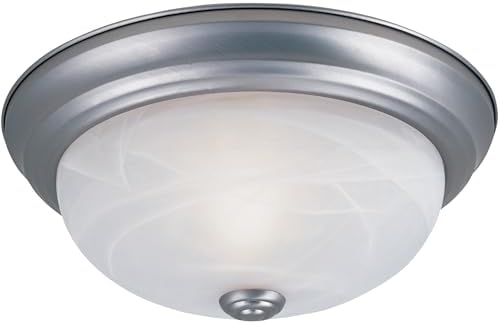 DESIGNERS FOUNTAIN 3-Light Flush Mount Ceiling Light, 15 Inch Lighting Fixture for Kitchen, Bedroom, Bathroom, and Hallway, White Alabaster Glass, Oil Rubbed Bronze, 1257L-ORB-AL - Grand Goldman