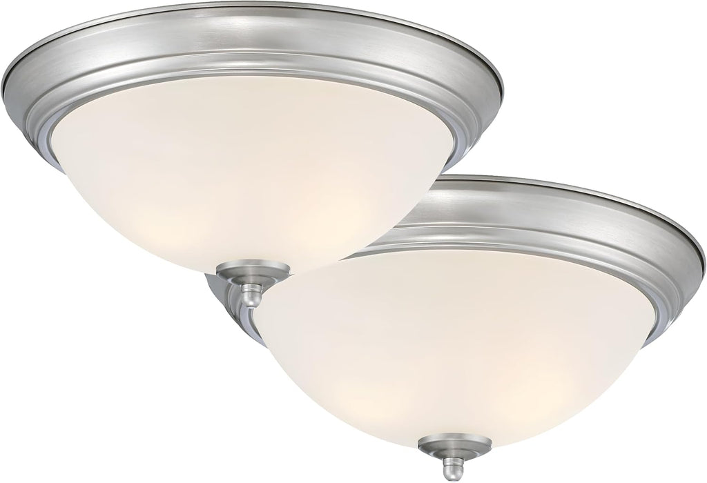 DESIGNERS FOUNTAIN 3-Light Flush Mount Ceiling Light, 15 Inch Lighting Fixture for Kitchen, Bedroom, Bathroom, and Hallway, White Alabaster Glass, Oil Rubbed Bronze, 1257L-ORB-AL - Grand Goldman
