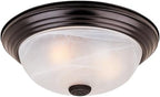 DESIGNERS FOUNTAIN 3-Light Flush Mount Ceiling Light, 15 Inch Lighting Fixture for Kitchen, Bedroom, Bathroom, and Hallway, White Alabaster Glass, Oil Rubbed Bronze, 1257L-ORB-AL - Grand Goldman