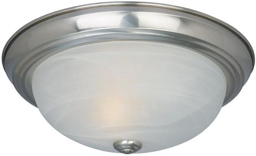 DESIGNERS FOUNTAIN 3-Light Flush Mount Ceiling Light, 15 Inch Lighting Fixture for Kitchen, Bedroom, Bathroom, and Hallway, White Alabaster Glass, Oil Rubbed Bronze, 1257L-ORB-AL - Grand Goldman