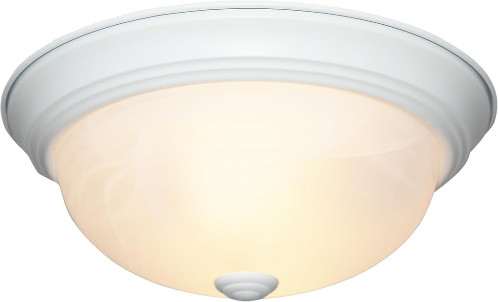 DESIGNERS FOUNTAIN 3-Light Flush Mount Ceiling Light, 15 Inch Lighting Fixture for Kitchen, Bedroom, Bathroom, and Hallway, White Alabaster Glass, Oil Rubbed Bronze, 1257L-ORB-AL - Grand Goldman