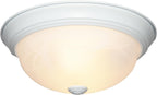DESIGNERS FOUNTAIN 3-Light Flush Mount Ceiling Light, 15 Inch Lighting Fixture for Kitchen, Bedroom, Bathroom, and Hallway, White Alabaster Glass, Oil Rubbed Bronze, 1257L-ORB-AL - Grand Goldman