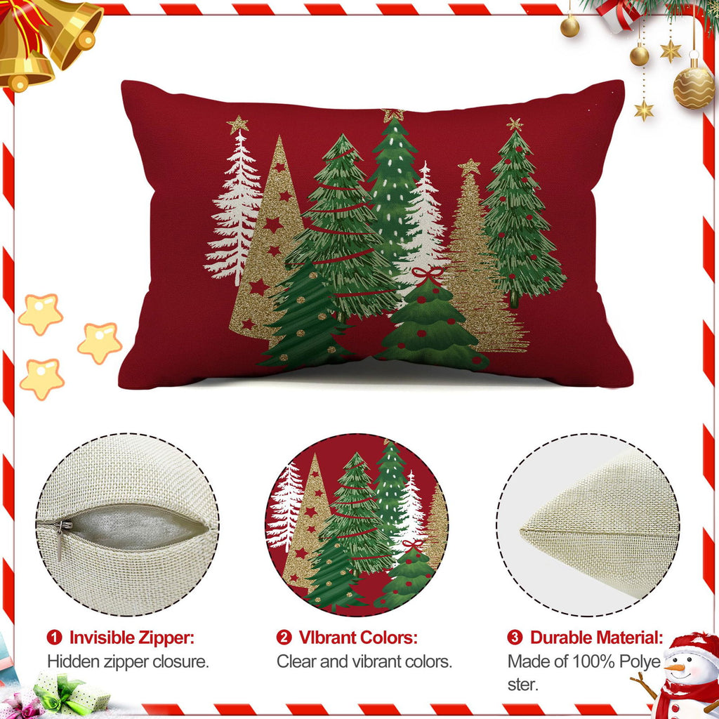 DFXSZ Christmas Pillow Covers 18x18 Inch Set of 2 Christmas Tree Decorative Green Throw Pillows Winter Christmas Decor for Home Couch TH-50B18 - Grand Goldman