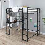 DHP Abode Full Size Metal Loft Bed, Black - Grand Goldman