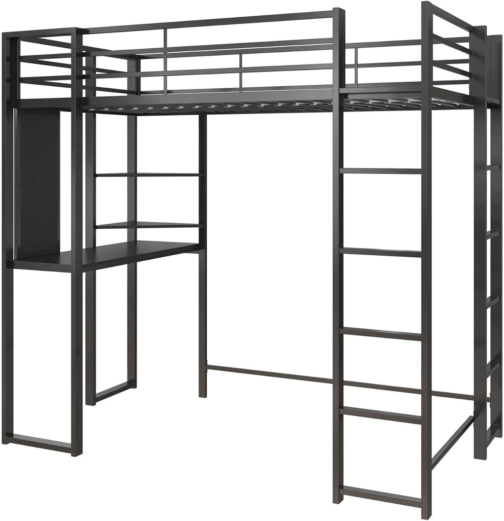 DHP Abode Full Size Metal Loft Bed, Black - Grand Goldman