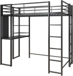 DHP Abode Full Size Metal Loft Bed, Black - Grand Goldman