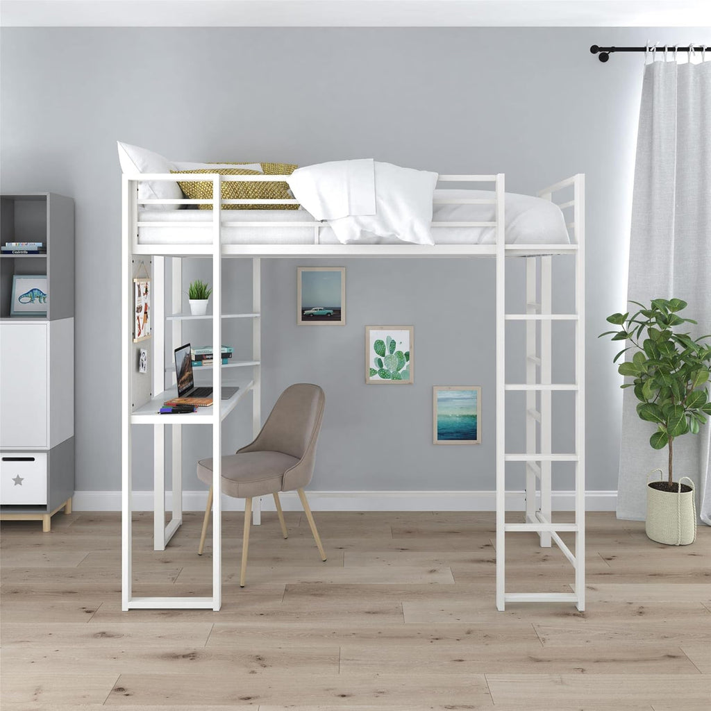 DHP Abode Full Size Metal Loft Bed, Black - Grand Goldman