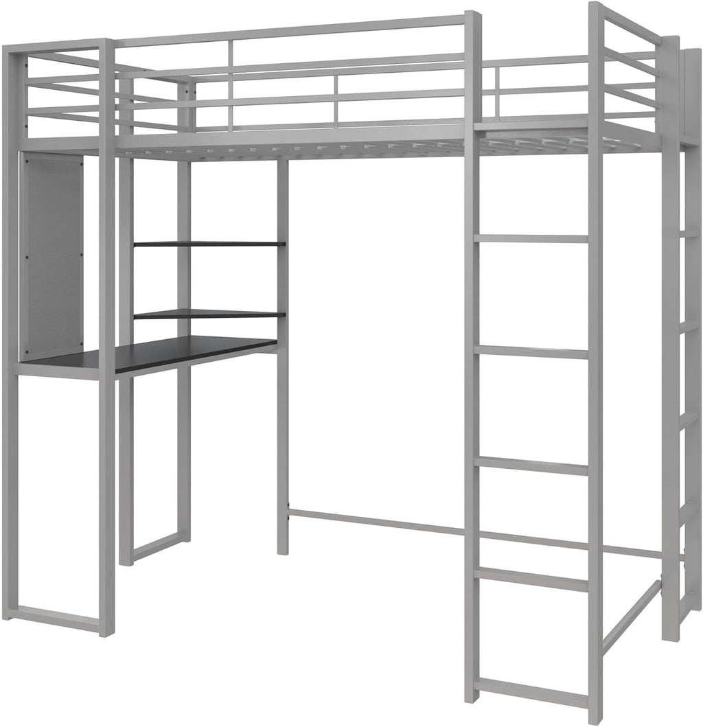 DHP Abode Full Size Metal Loft Bed, Black - Grand Goldman