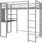 DHP Abode Full Size Metal Loft Bed, Black - Grand Goldman