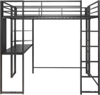 DHP Abode Full Size Metal Loft Bed, Black - Grand Goldman
