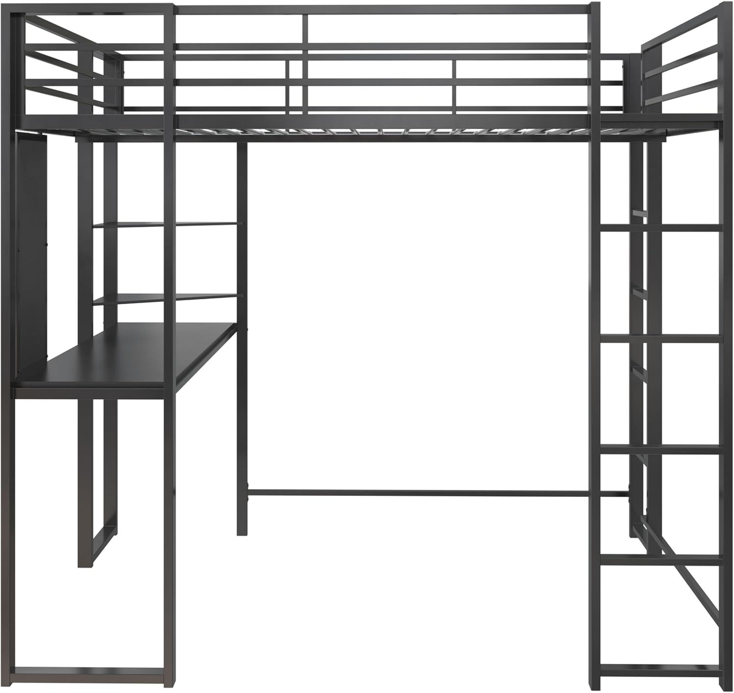 DHP Abode Full Size Metal Loft Bed, Black - Grand Goldman
