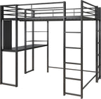 DHP Abode Full Size Metal Loft Bed, Black - Grand Goldman