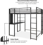 DHP Abode Full Size Metal Loft Bed, Black - Grand Goldman