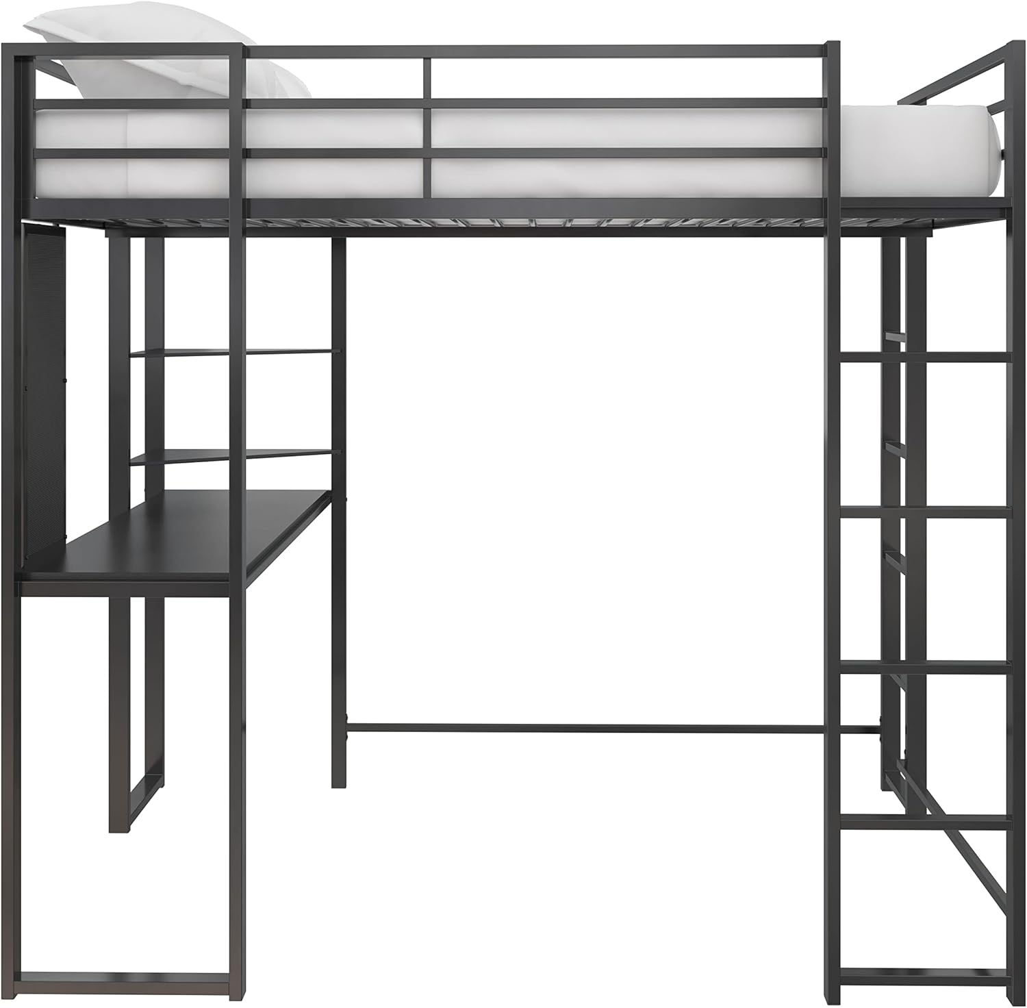 DHP Abode Full Size Metal Loft Bed, Black - Grand Goldman