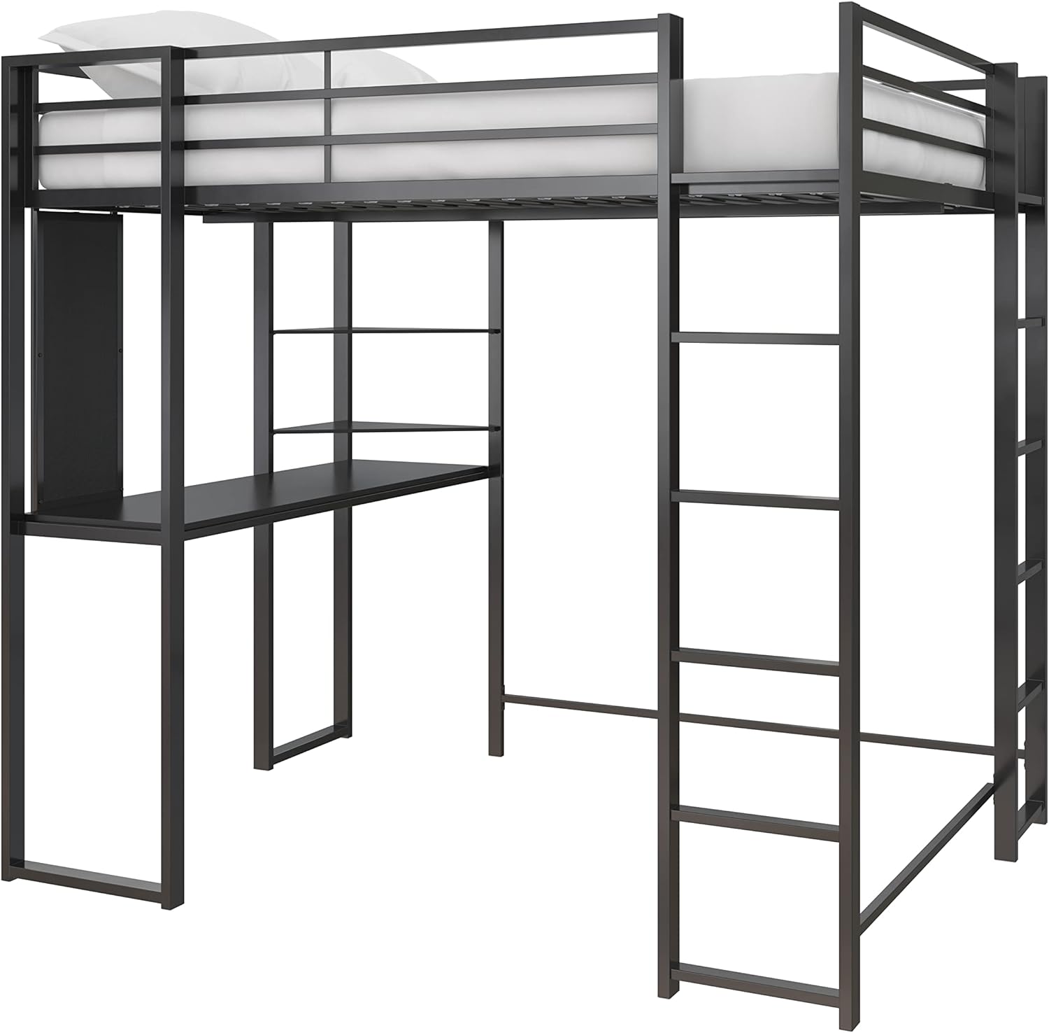 DHP Abode Full Size Metal Loft Bed, Black - Grand Goldman