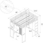 DHP Abode Full Size Metal Loft Bed, Black - Grand Goldman