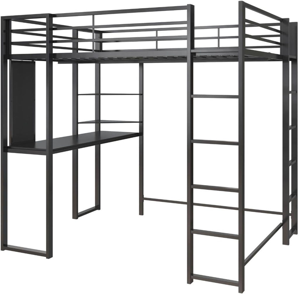 DHP Abode Full Size Metal Loft Bed, Black - Grand Goldman