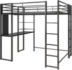 DHP Abode Full Size Metal Loft Bed, Black - Grand Goldman