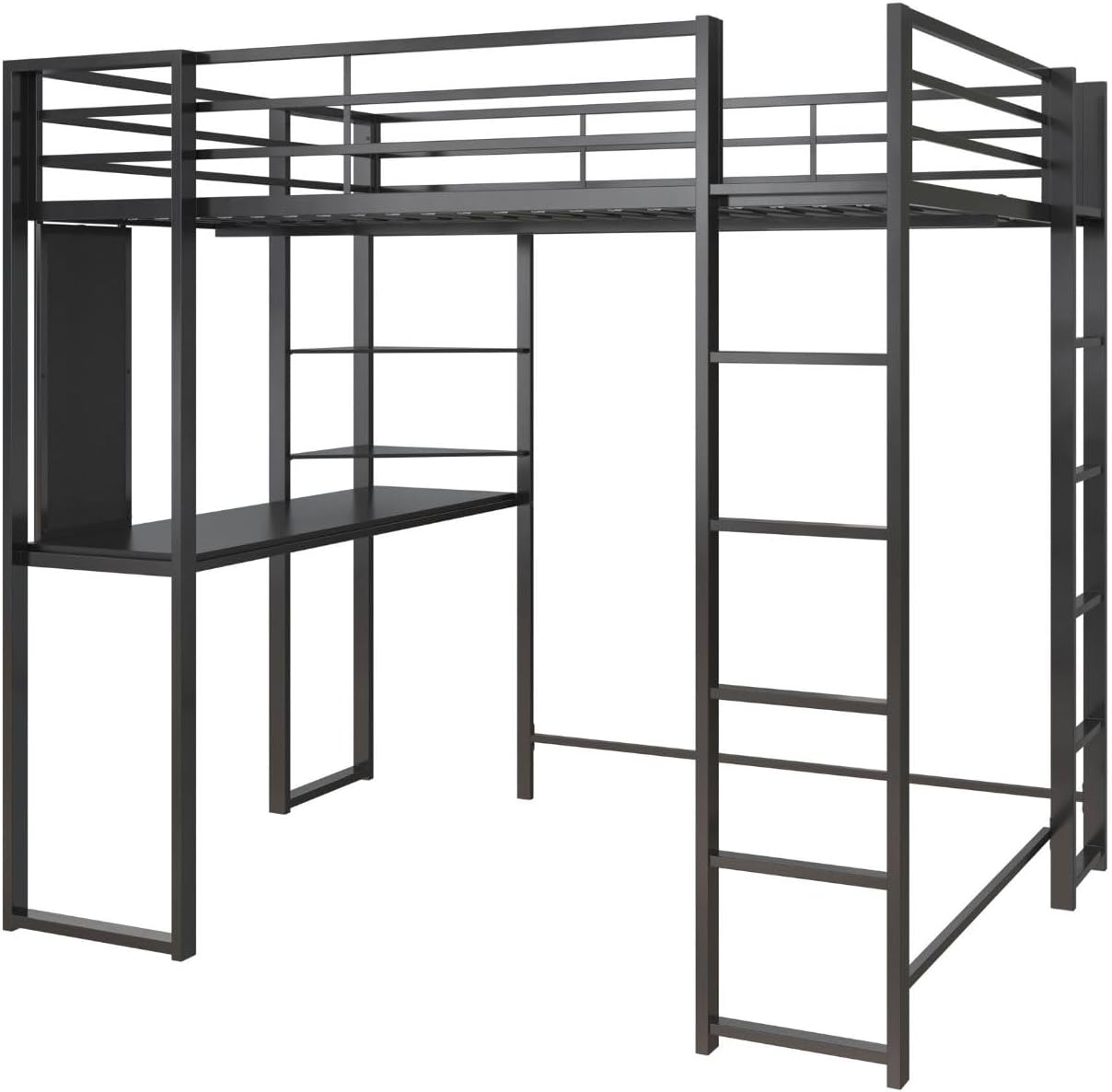 DHP Abode Full Size Metal Loft Bed, Black - Grand Goldman