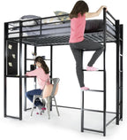 DHP Abode Full Size Metal Loft Bed, Black - Grand Goldman