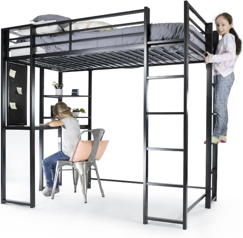 DHP Abode Full Size Metal Loft Bed, Black - Grand Goldman