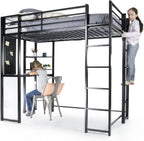DHP Abode Full Size Metal Loft Bed, Black - Grand Goldman
