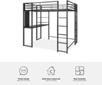 DHP Abode Full Size Metal Loft Bed, Black - Grand Goldman