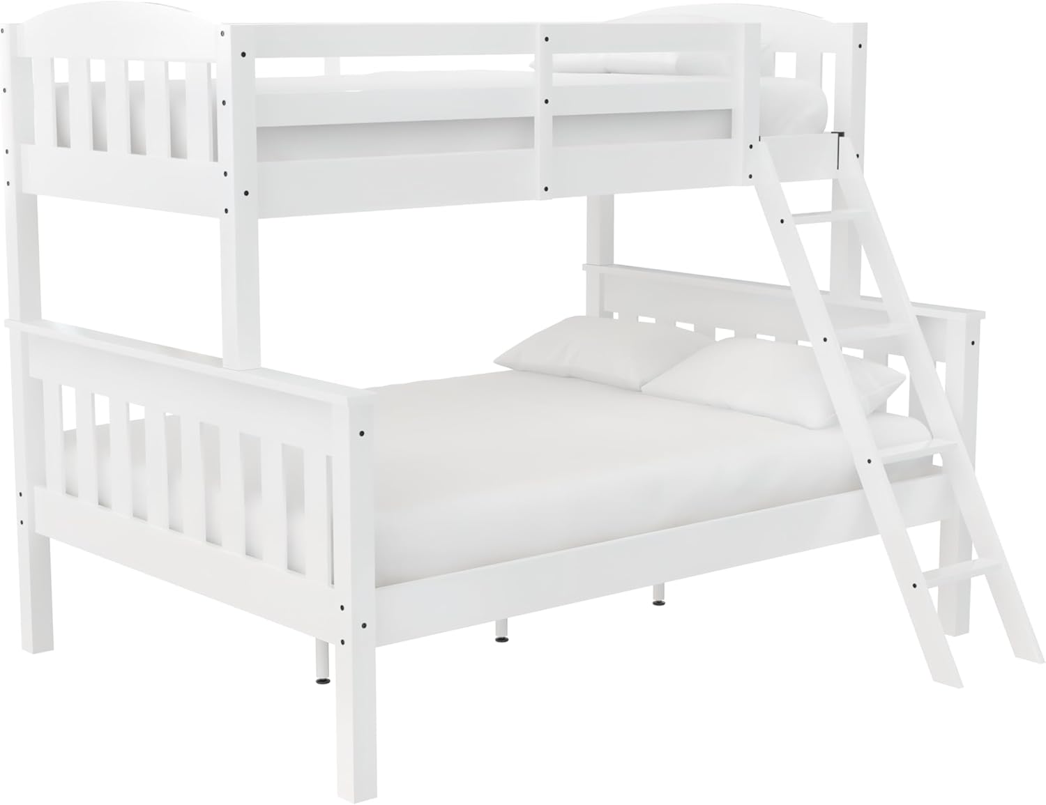 DHP Airlie Convertible Wood Bunk Bed, Stackable and Detachable Bed Frames for Kids and Teens, with Angled Ladder, High Guardrail, Wood Slats, No Boxspring Required, Twin-Over-Full, Espresso - Grand Goldman