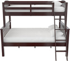 DHP Airlie Convertible Wood Bunk Bed, Stackable and Detachable Bed Frames for Kids and Teens, with Angled Ladder, High Guardrail, Wood Slats, No Boxspring Required, Twin-Over-Full, Espresso - Grand Goldman