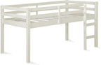 DHP Milton Twin Loft Bed, Space Saving Design, Solid Pine Wood, White Finish - Grand Goldman