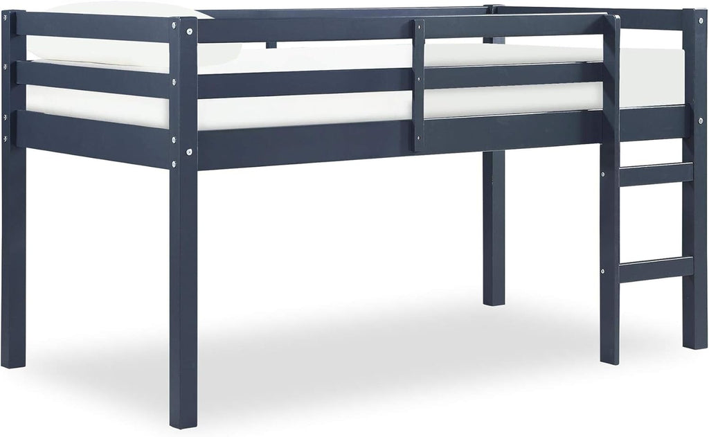 DHP Milton Twin Loft Bed, Space Saving Design, Solid Pine Wood, White Finish - Grand Goldman