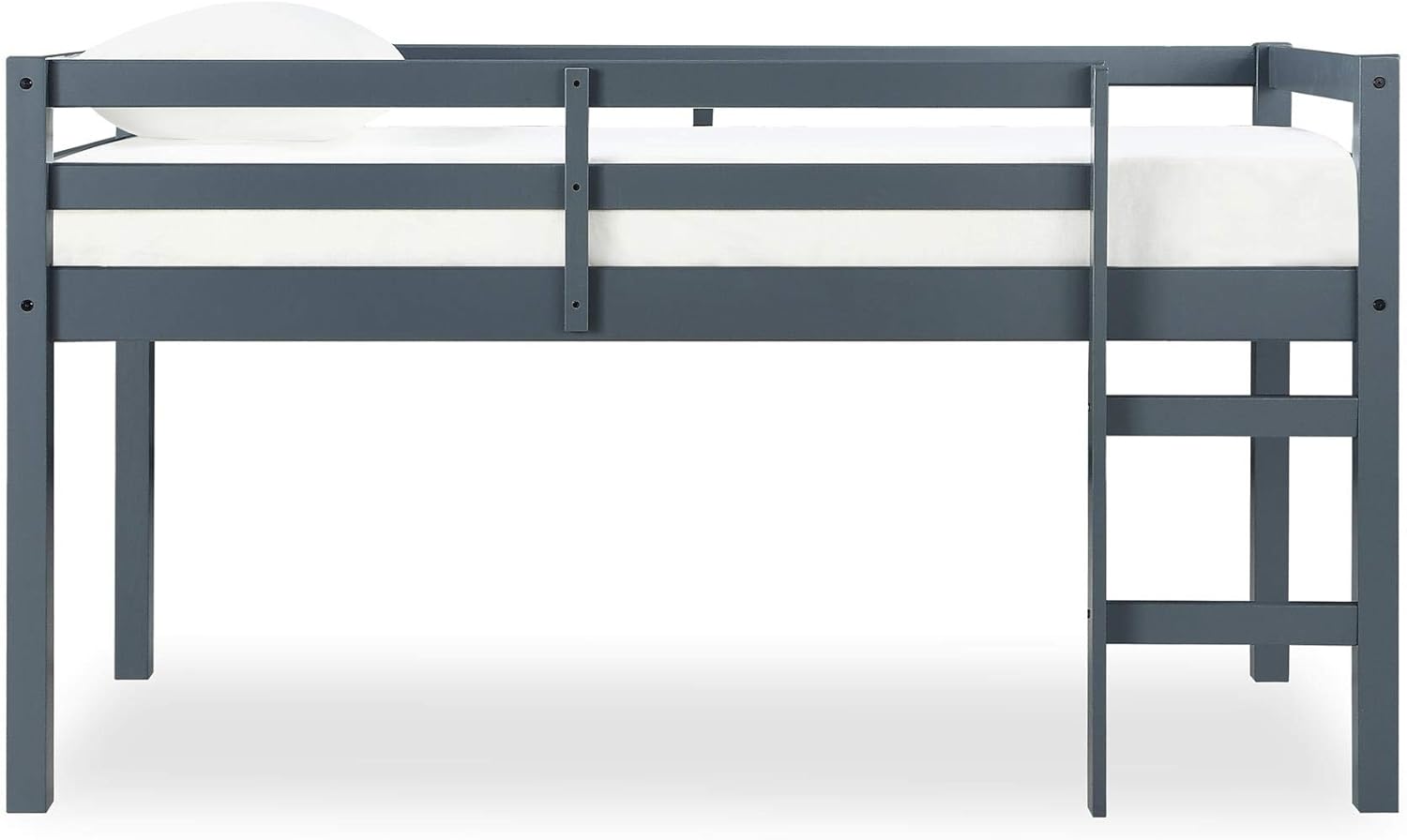 DHP Milton Twin Loft Bed, Space Saving Design, Solid Pine Wood, White Finish - Grand Goldman