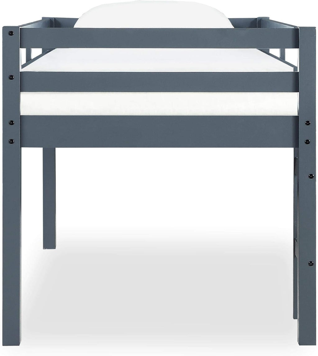 DHP Milton Twin Loft Bed, Space Saving Design, Solid Pine Wood, White Finish - Grand Goldman