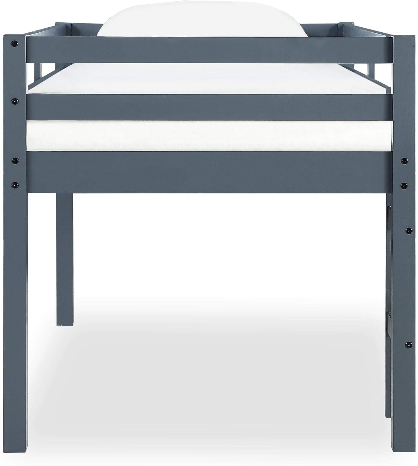 DHP Milton Twin Loft Bed, Space Saving Design, Solid Pine Wood, White Finish - Grand Goldman