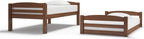 DHP Sierra Twin Bunk Bed, Mocha Finish, Solid Wood Construction, Small Space Living Approved - Grand Goldman