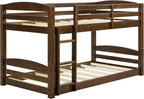 DHP Sierra Twin Bunk Bed, Mocha Finish, Solid Wood Construction, Small Space Living Approved - Grand Goldman