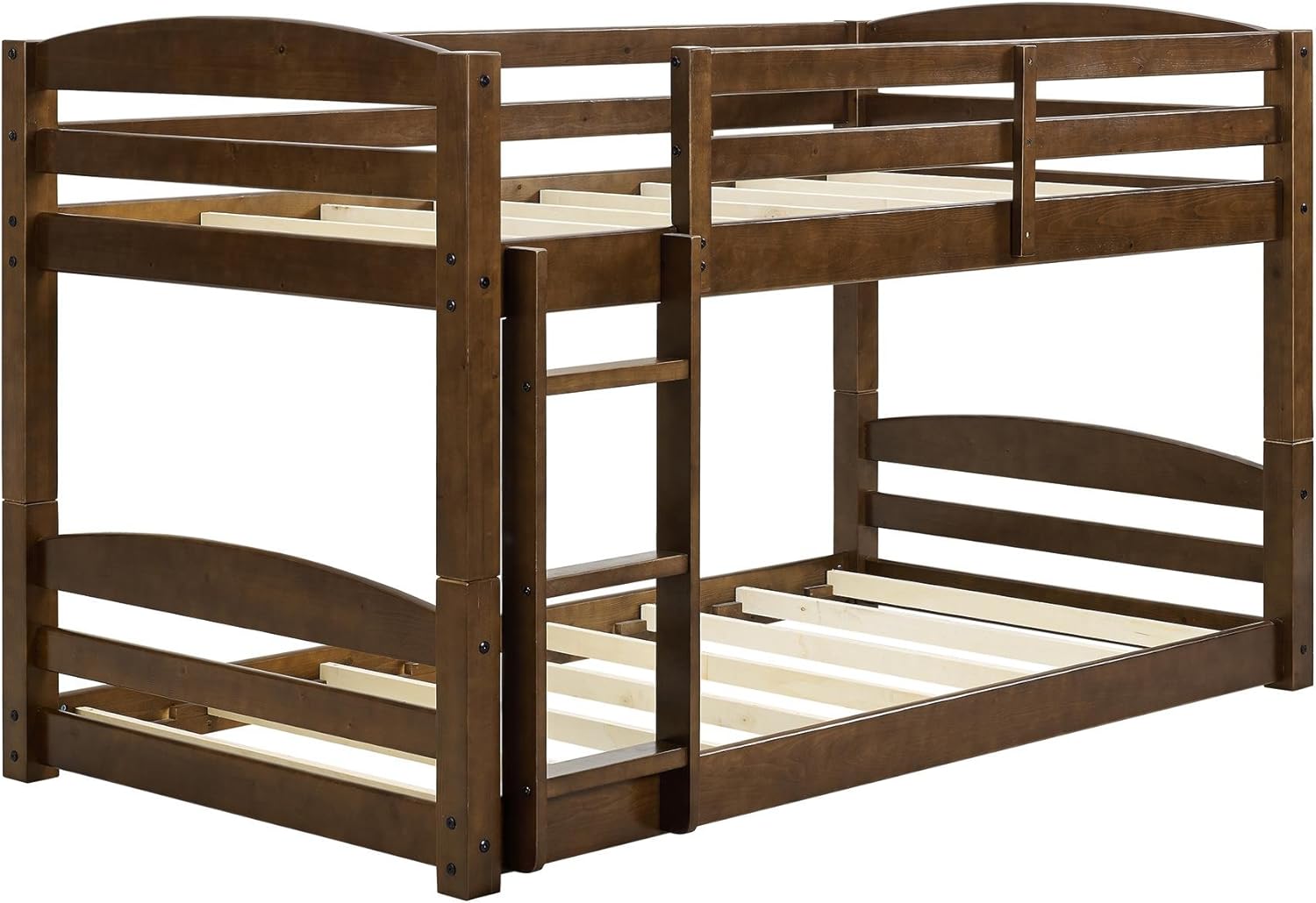 DHP Sierra Twin Bunk Bed, Mocha Finish, Solid Wood Construction, Small Space Living Approved - Grand Goldman