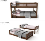 DHP Sierra Twin Bunk Bed, Mocha Finish, Solid Wood Construction, Small Space Living Approved - Grand Goldman