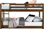 DHP Sierra Twin Bunk Bed, Mocha Finish, Solid Wood Construction, Small Space Living Approved - Grand Goldman