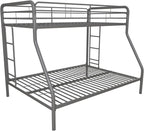 DHP Twin-Over-Futon Convertible Couch and Bed with Metal Frame, Ladder and Guardrails - Black - Grand Goldman