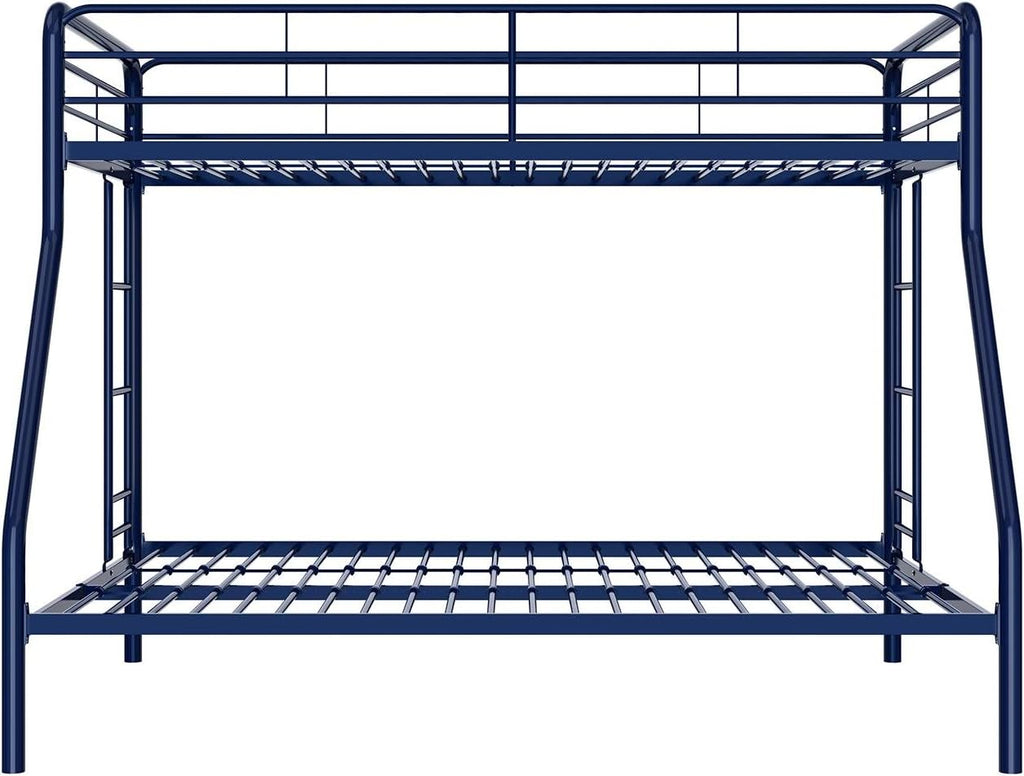 DHP Twin-Over-Futon Convertible Couch and Bed with Metal Frame, Ladder and Guardrails - Black - Grand Goldman