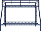 DHP Twin-Over-Futon Convertible Couch and Bed with Metal Frame, Ladder and Guardrails - Black - Grand Goldman
