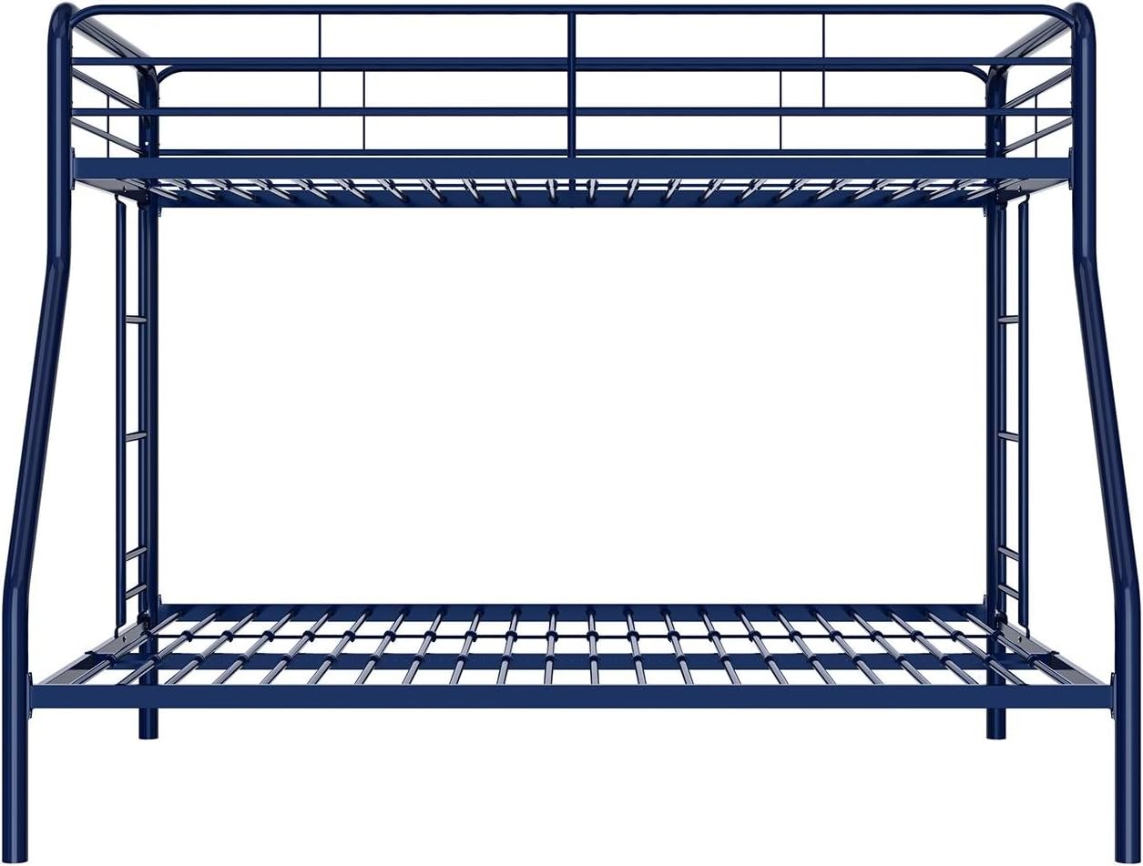 DHP Twin-Over-Futon Convertible Couch and Bed with Metal Frame, Ladder and Guardrails - Black - Grand Goldman
