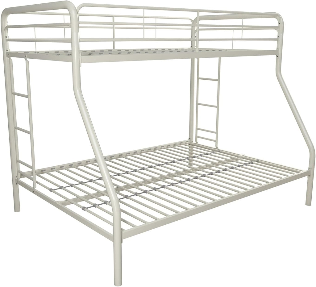 DHP Twin-Over-Futon Convertible Couch and Bed with Metal Frame, Ladder and Guardrails - Black - Grand Goldman