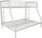 DHP Twin-Over-Futon Convertible Couch and Bed with Metal Frame, Ladder and Guardrails - Black - Grand Goldman